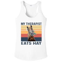 My Therapist Eats Hay Funny Horse Lover Ladies PosiCharge Competitor Racerback Tank