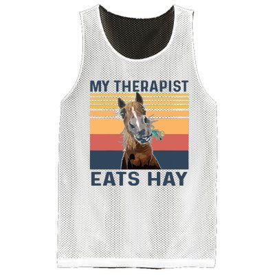 My Therapist Eats Hay Funny Horse Lover Mesh Reversible Basketball Jersey Tank