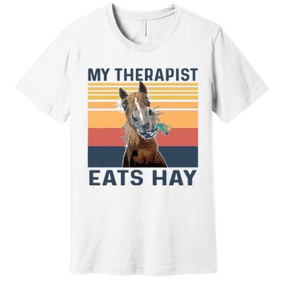 My Therapist Eats Hay Funny Horse Lover Premium T-Shirt