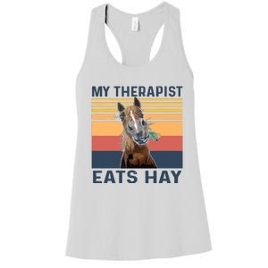 My Therapist Eats Hay Funny Horse Lover Women's Racerback Tank