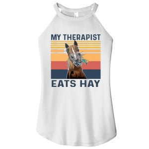 My Therapist Eats Hay Funny Horse Lover Women's Perfect Tri Rocker Tank