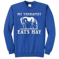 My Therapist Eats Hay Grazing Horse Equestrian Tall Sweatshirt