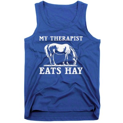 My Therapist Eats Hay Grazing Horse Equestrian Tank Top