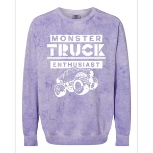 Monster Truck Enthusiast Lover Driver Trucks Driving Gift Colorblast Crewneck Sweatshirt