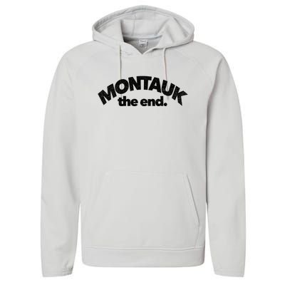 Montauk The End Long Island The Hamptons New York Summer Performance Fleece Hoodie