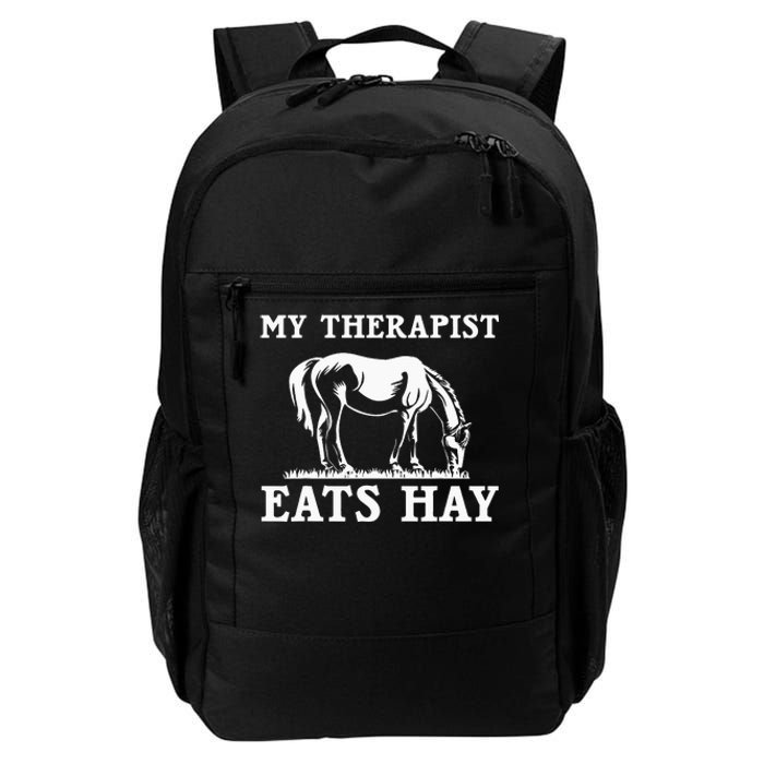 My Therapist Eats Hay Grazing Horse Equestrian Daily Commute Backpack