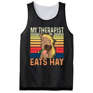 My Therapist Eats Hay Horse Lover Equestrian Horse Rider Mesh Reversible Basketball Jersey Tank