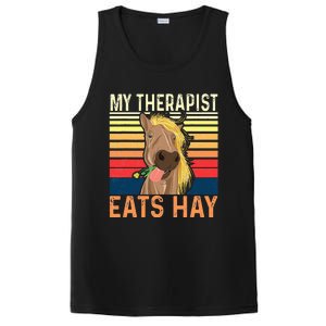 My Therapist Eats Hay Horse Lover Equestrian Horse Rider PosiCharge Competitor Tank