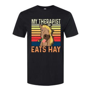 My Therapist Eats Hay Horse Lover Equestrian Horse Rider Softstyle CVC T-Shirt