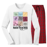 Math Teacher Era Women's Long Sleeve Flannel Pajama Set 