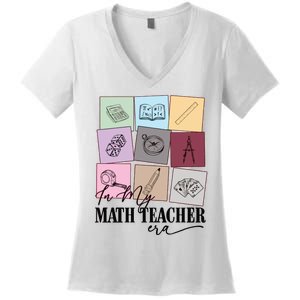 Math Teacher Era Women's V-Neck T-Shirt