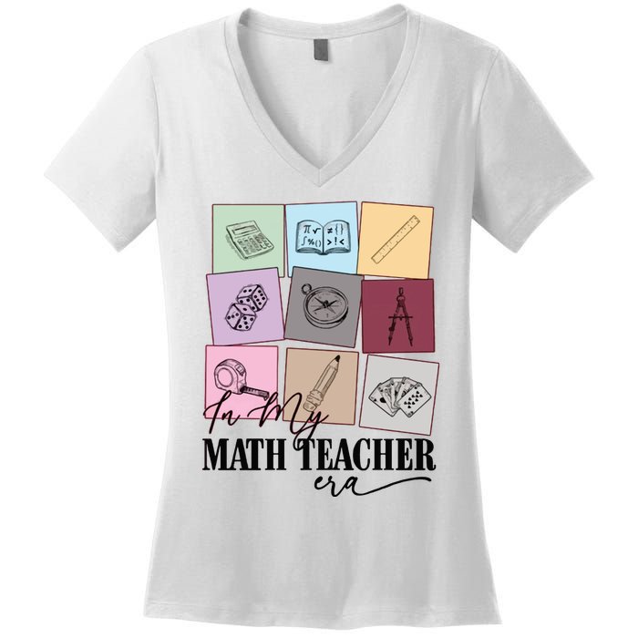 Math Teacher Era Women's V-Neck T-Shirt