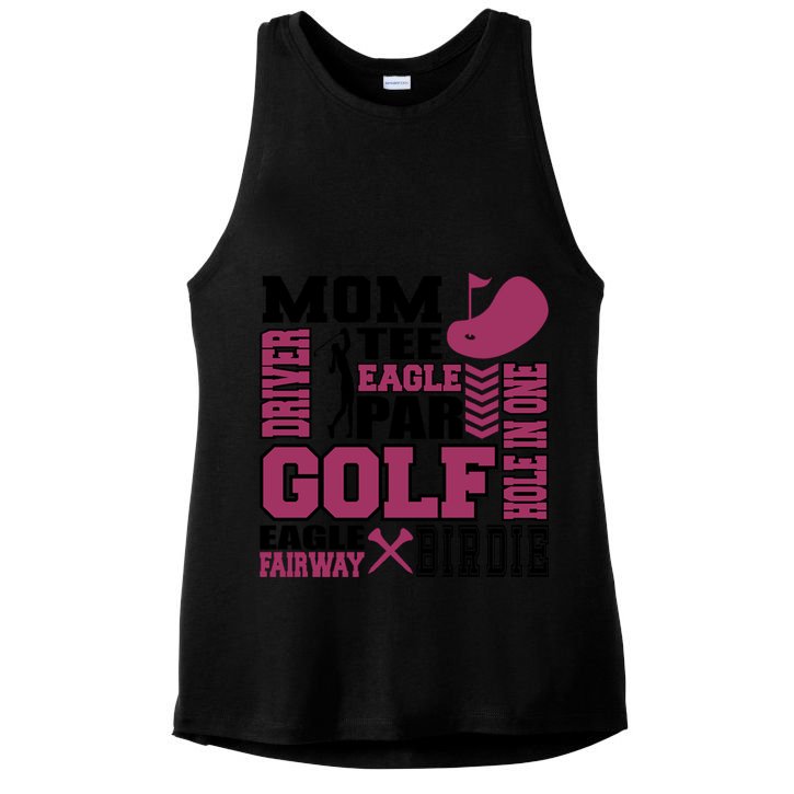 Mom Tee Eagle Par Golf Gift For Mother's Day Ladies PosiCharge Tri-Blend Wicking Tank