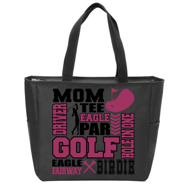 Mom Tee Eagle Par Golf Gift For Mother's Day Zip Tote Bag