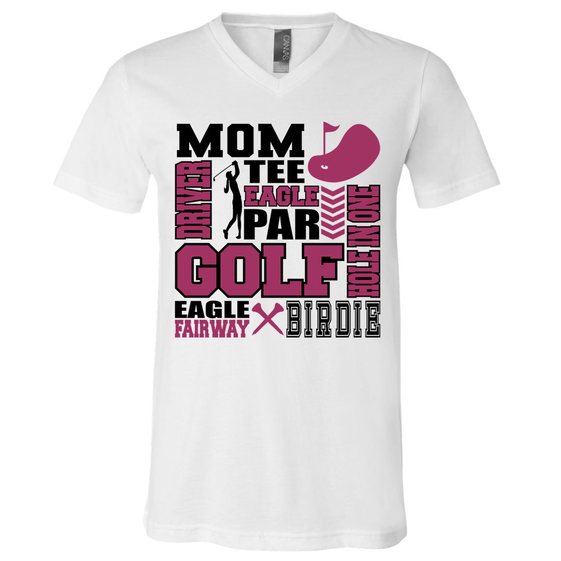 Mom Tee Eagle Par Golf Gift For Mother's Day V-Neck T-Shirt