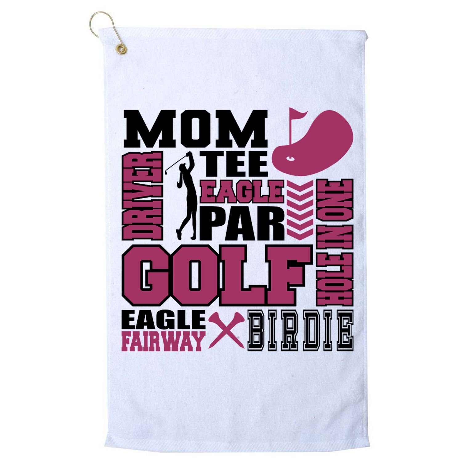 Mom Tee Eagle Par Golf Gift For Mother's Day Golf Towel