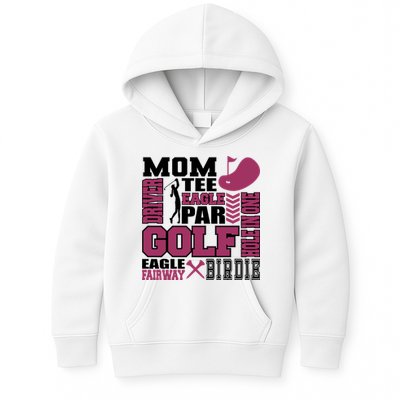 Mom Tee Eagle Par Golf Gift For Mother's Day Kids Hoodie