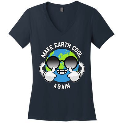 Make The Earth Cool Again Global Warming Awareness Clothing Women's V-Neck T-Shirt