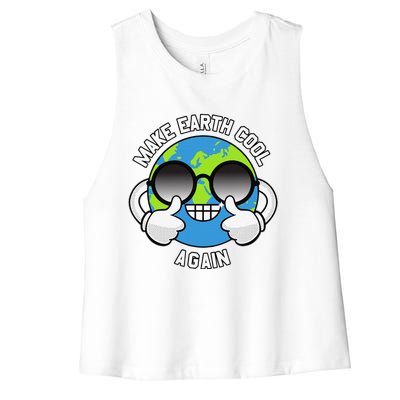 Make The Earth Cool Again Global Warming Awareness Clothing Women's Racerback Cropped Tank