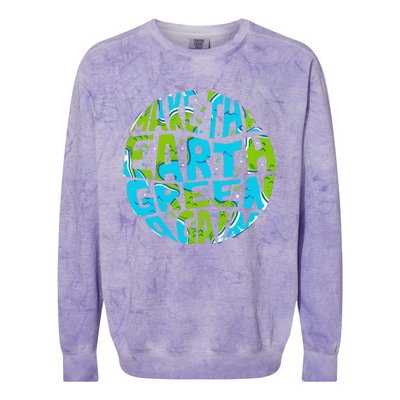 Make The Earth Green Again Earth Day & Climate Strike Gift Colorblast Crewneck Sweatshirt