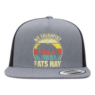 My Therapist Eats Hay Funny Horse Lover Flat Bill Trucker Hat