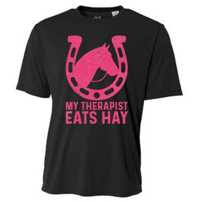 My Therapist Eats Hay Horse Equestrian Lover Cooling Performance Crew T-Shirt