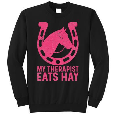 My Therapist Eats Hay Horse Equestrian Lover Sweatshirt