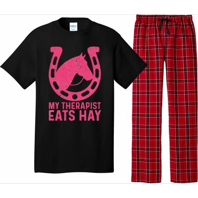 My Therapist Eats Hay Horse Equestrian Lover Pajama Set