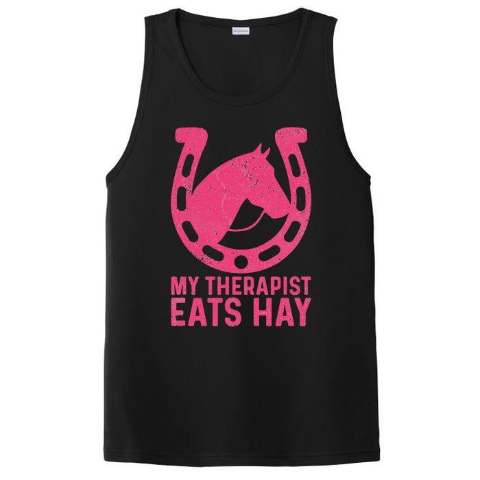 My Therapist Eats Hay Horse Equestrian Lover PosiCharge Competitor Tank