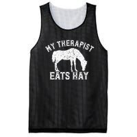 My Therapist Eats Hay Gift For Horseback Riders Horse Themed Mesh Reversible Basketball Jersey Tank