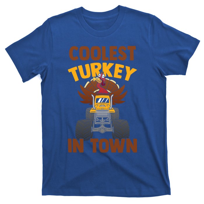 Monster Truck Funny Coolest Turkey In Town Thanksgiving Gift T-Shirt