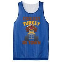 Monster Truck Funny Coolest Turkey In Town Thanksgiving Gift Mesh Reversible Basketball Jersey Tank