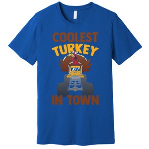 Monster Truck Funny Coolest Turkey In Town Thanksgiving Gift Premium T-Shirt