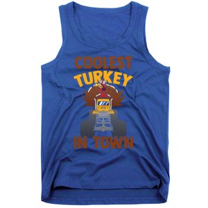 Monster Truck Funny Coolest Turkey In Town Thanksgiving Gift Tank Top