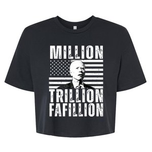 Million Trillion Fafillion Confused Biden Funny Bella+Canvas Jersey Crop Tee