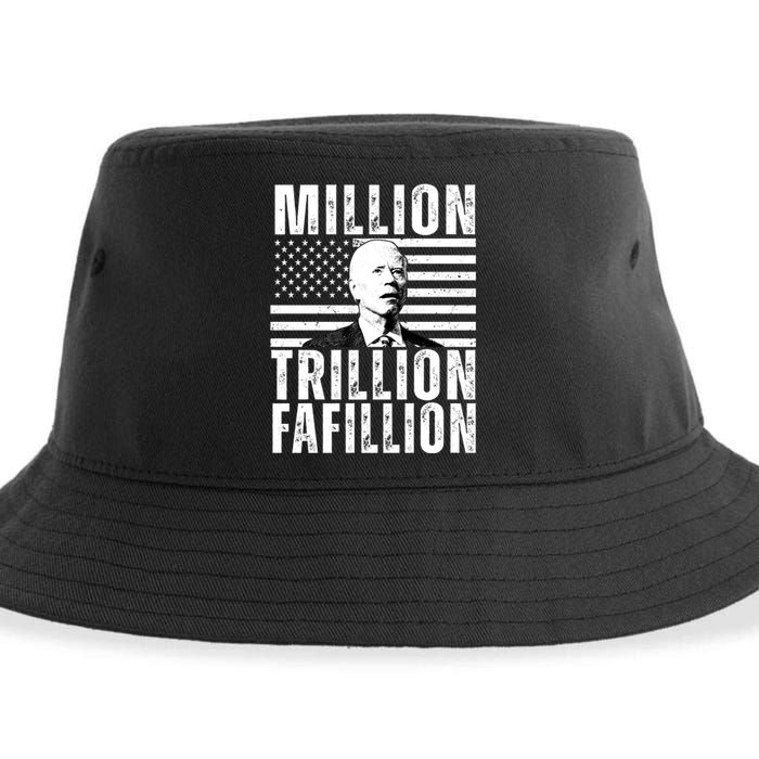 Million Trillion Fafillion Confused Biden Funny Sustainable Bucket Hat