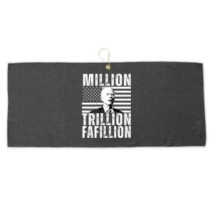 Million Trillion Fafillion Confused Biden Funny Large Microfiber Waffle Golf Towel