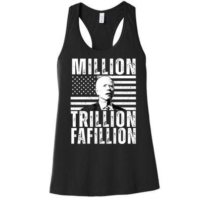 Million Trillion Fafillion Confused Biden Funny Women's Racerback Tank