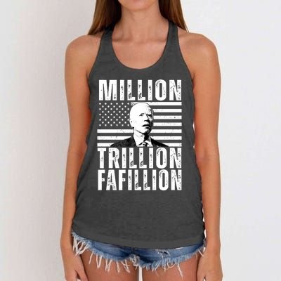 Million Trillion Fafillion Confused Biden Funny Women's Knotted Racerback Tank