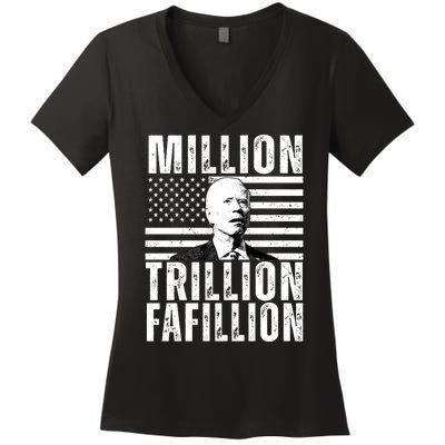 Million Trillion Fafillion Confused Biden Funny Women's V-Neck T-Shirt