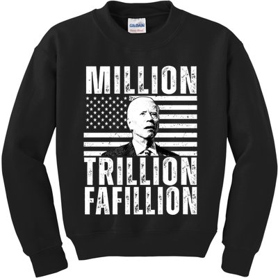 Million Trillion Fafillion Confused Biden Funny Kids Sweatshirt