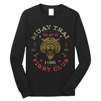 Muay Thai Fighter Twin Tiger Art Of 8 Limbs Long Sleeve Shirt