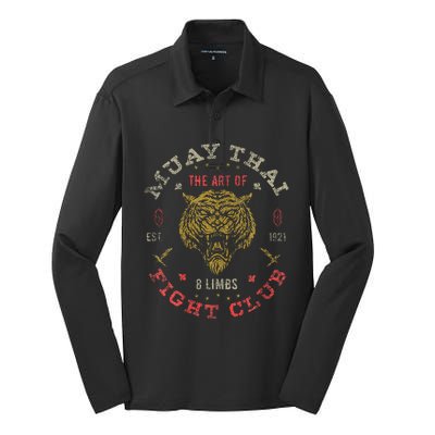 Muay Thai Fighter Twin Tiger Art Of 8 Limbs Silk Touch Performance Long Sleeve Polo