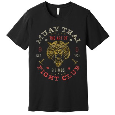 Muay Thai Fighter Twin Tiger Art Of 8 Limbs Premium T-Shirt