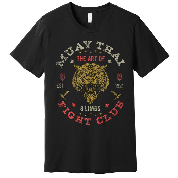 Muay Thai Fighter Twin Tiger Art Of 8 Limbs Premium T-Shirt