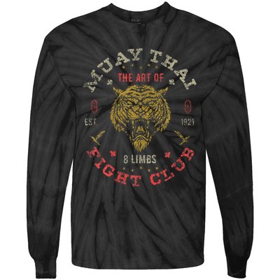 Muay Thai Fighter Twin Tiger Art Of 8 Limbs Tie-Dye Long Sleeve Shirt