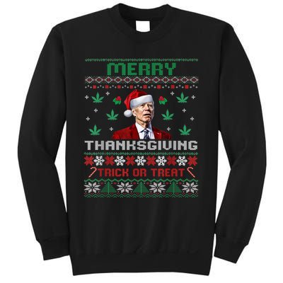 Merry Thanksgiving Funny Joe Biden Christmas Ugly Sweater Sweatshirt