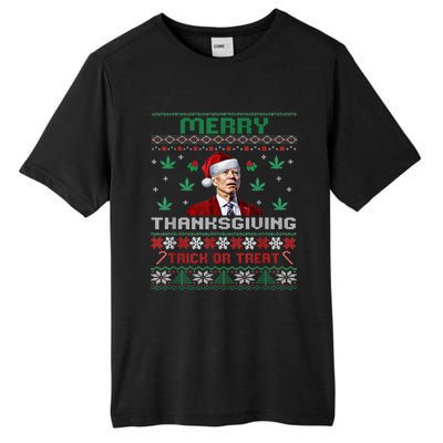 Merry Thanksgiving Funny Joe Biden Christmas Ugly Sweater Tall Fusion ChromaSoft Performance T-Shirt