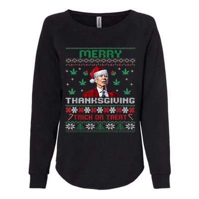 Merry Thanksgiving Funny Joe Biden Christmas Ugly Sweater Womens California Wash Sweatshirt