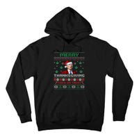 Merry Thanksgiving Funny Joe Biden Christmas Ugly Sweater Tall Hoodie